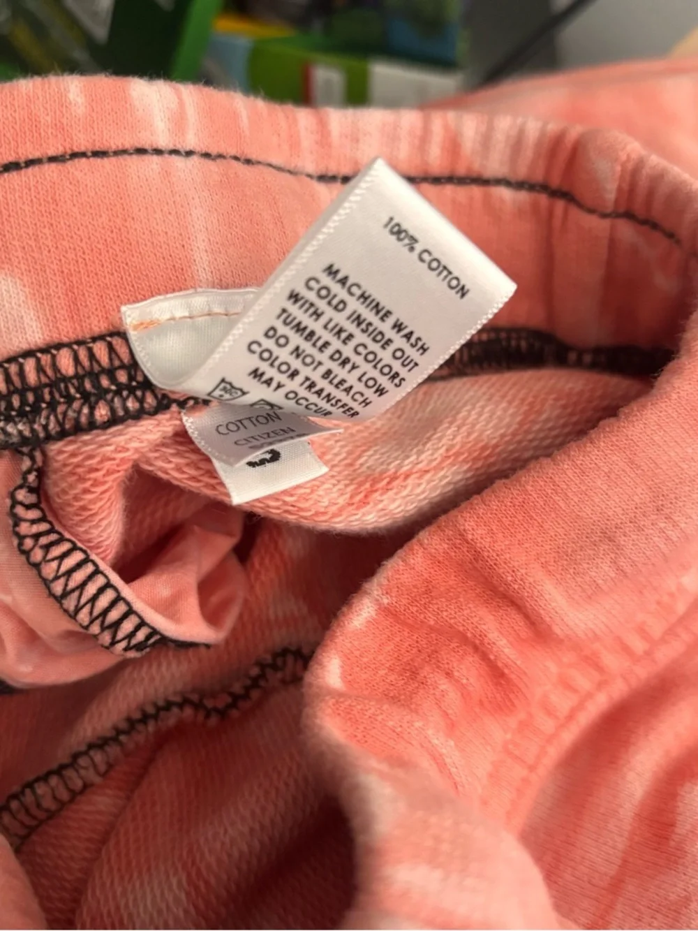 Cotton Citizen Women's Size Small Coral Tie-Dye Sweatpants - Picture 3 of 5